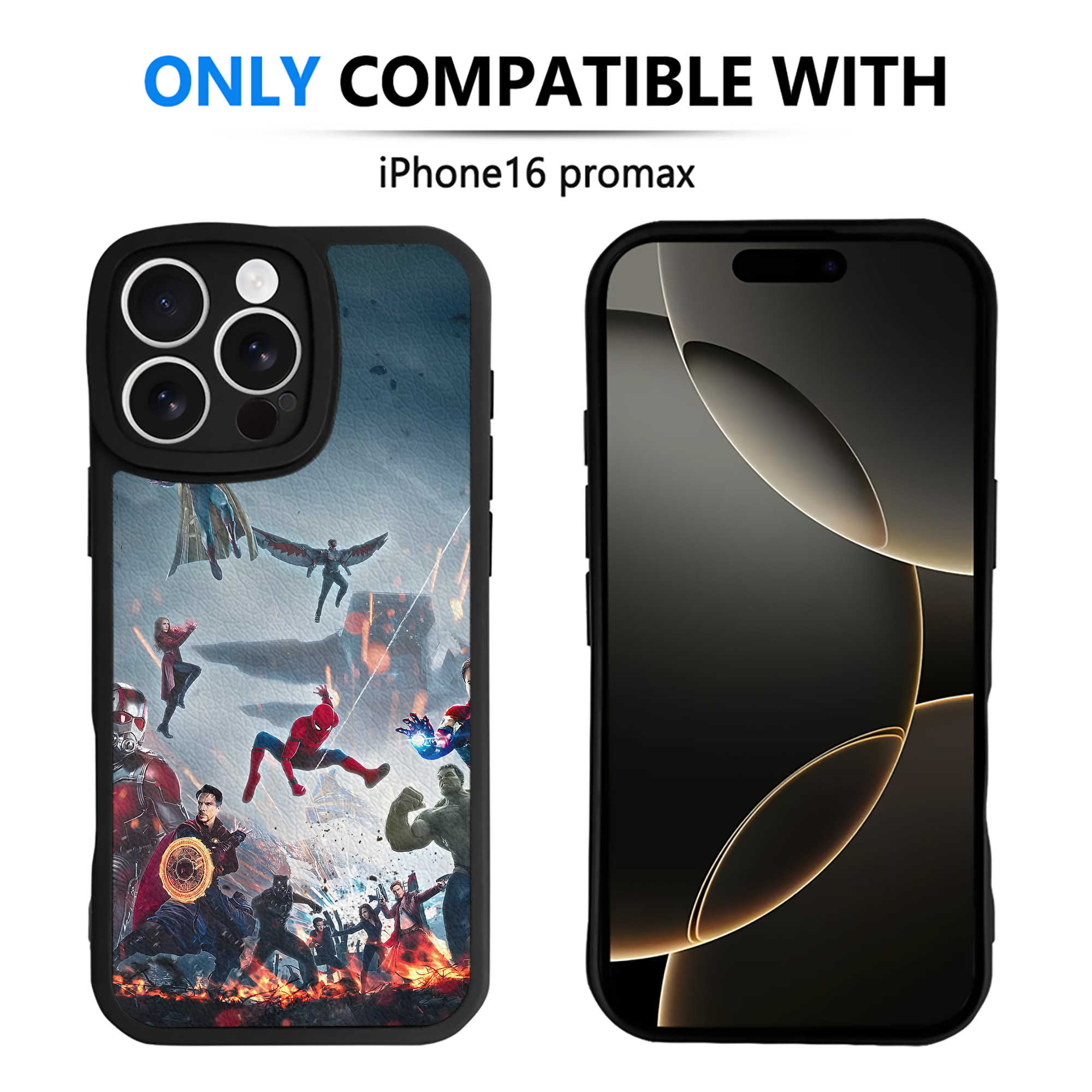 （画像用） アベンジャーズ The Avengers 【iPhone 16シリーズ対応】シリコンスマホケース（レザー調） 材質：シリコン